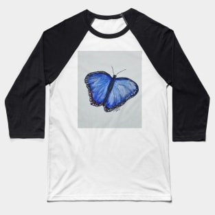 Erika&#39;s Blue Butterfly Trans BG Baseball T-Shirt